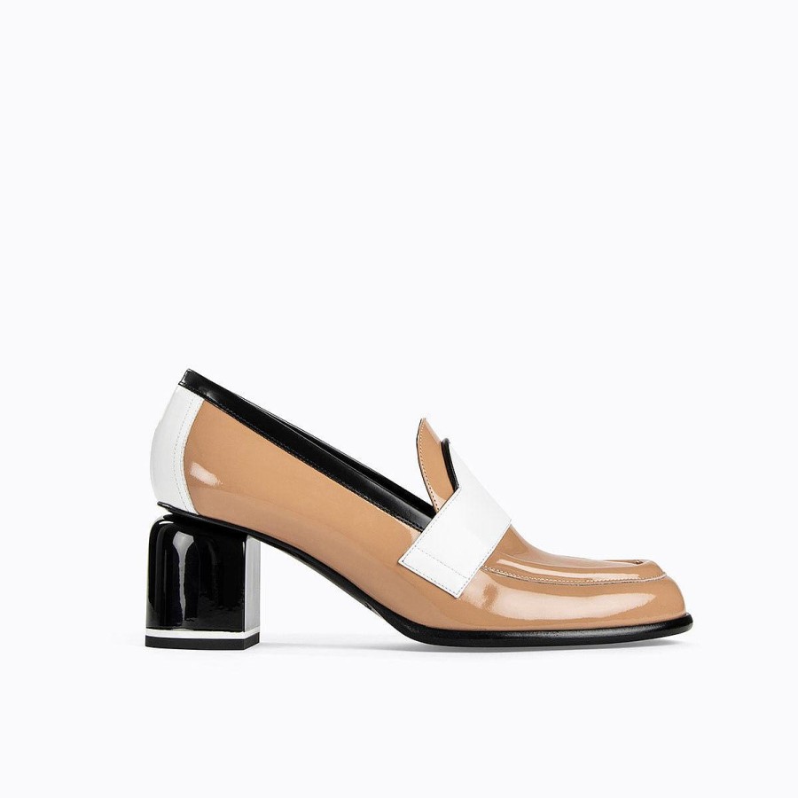 Loafers & Flat Shoes | Pierre Hardy Eton Heeled Loafer Beige/White/Black