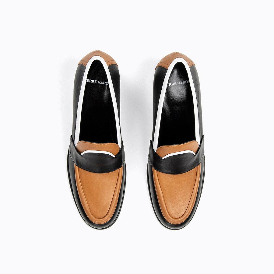 Loafers & Flat Shoes | Pierre Hardy Eton Heeled Loafer Black/Cognac/White