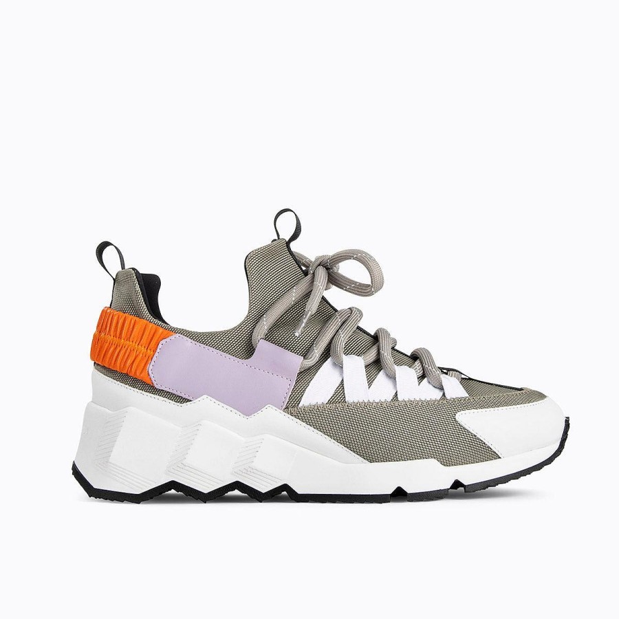 Sneakers | Pierre Hardy Trek Comet Sneakers Kaki/Lilac/Orange