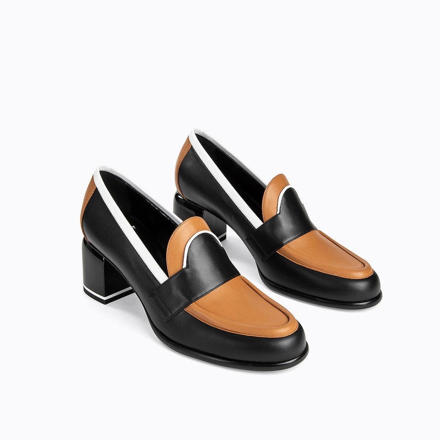 Loafers & Flat Shoes | Pierre Hardy Eton Heeled Loafer Black/Cognac/White