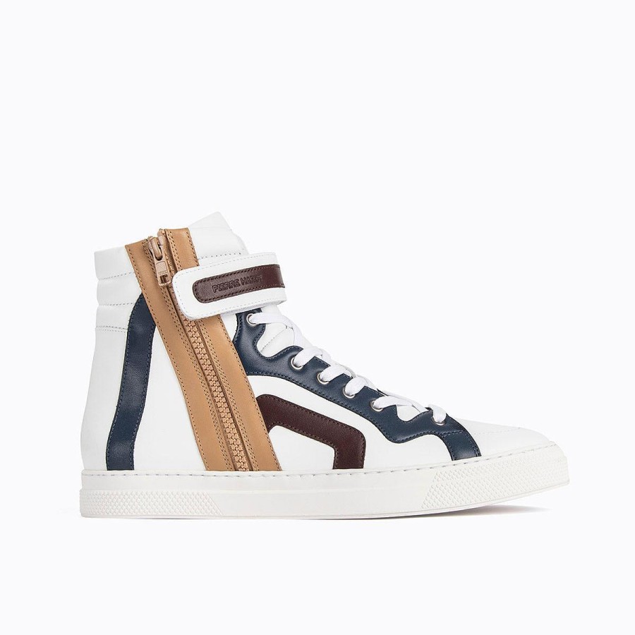 Sneakers | Pierre Hardy 112 High-Top Sneakers White/Navy/Burgundy/Capuccino