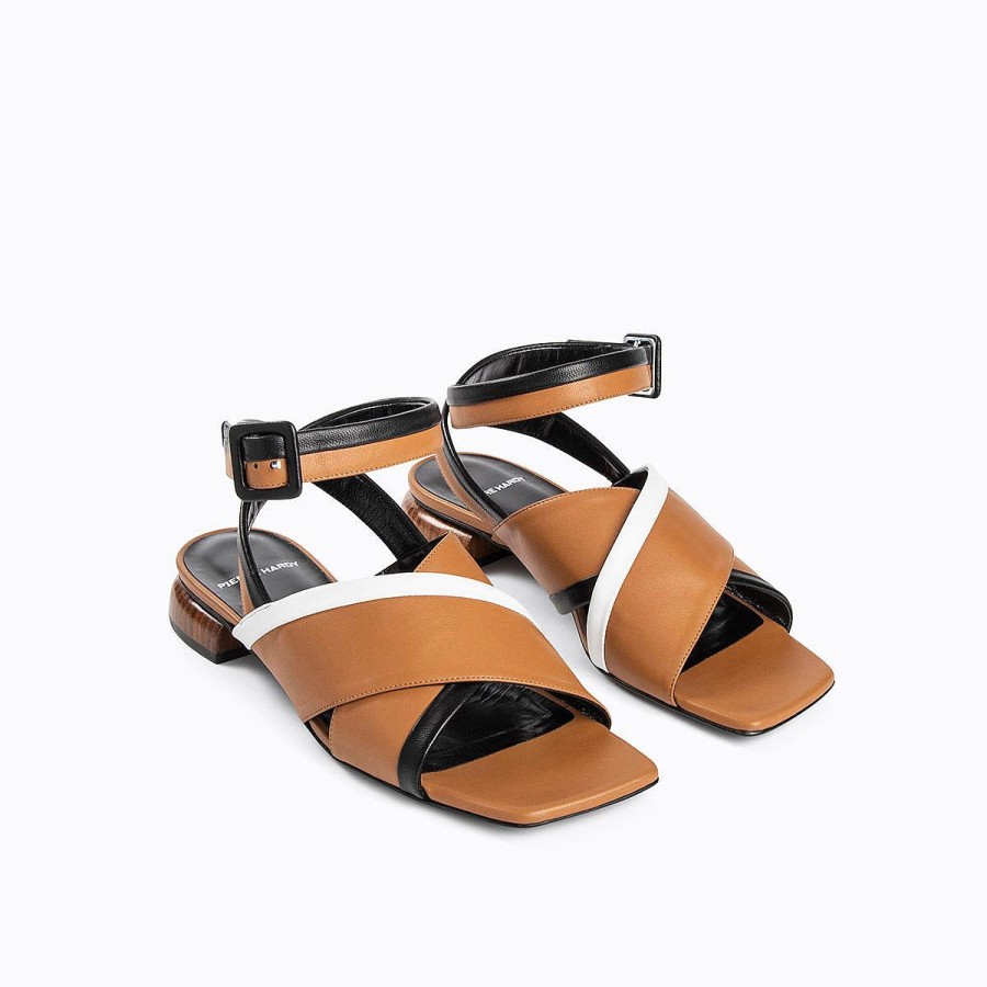 Mules & Sandals | Pierre Hardy Alpha Sandal Cognac/Black/White